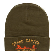 Grand Canyon Embroidered Long Knitted Beanie