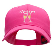 Sparkly Cheers Embroidered Solid Cotton Twill Low Profile Strap Cap