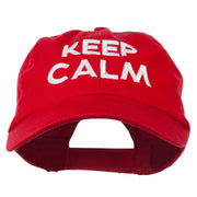 Keep Calm Embroidered Low Profile Washed Cap