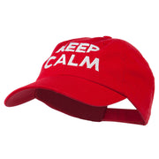 Keep Calm Embroidered Low Profile Washed Cap