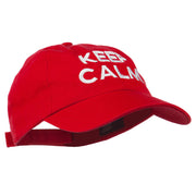 Keep Calm Embroidered Low Profile Washed Cap