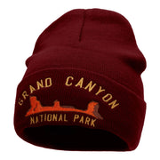 Grand Canyon Embroidered Long Knitted Beanie