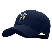 Sparkly Cheers Embroidered Solid Cotton Twill Low Profile Strap Cap