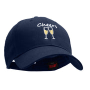 Sparkly Cheers Embroidered Solid Cotton Twill Low Profile Strap Cap