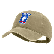 Licensed 173rd Airborne Brigade Combat Team Embroidered Washed Solid Pigment Dyed Cotton Twill Brass Buckle Cap - Khaki OSFM