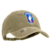Licensed 173rd Airborne Brigade Combat Team Embroidered Washed Solid Pigment Dyed Cotton Twill Brass Buckle Cap - Khaki OSFM