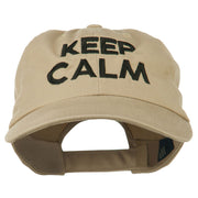 Keep Calm Embroidered Low Profile Washed Cap