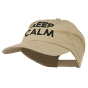 Keep Calm Embroidered Low Profile Washed Cap