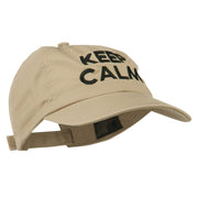 Keep Calm Embroidered Low Profile Washed Cap