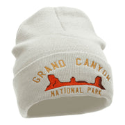 Grand Canyon Embroidered Long Knitted Beanie