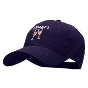 Sparkly Cheers Embroidered Solid Cotton Twill Low Profile Strap Cap