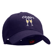 Sparkly Cheers Embroidered Solid Cotton Twill Low Profile Strap Cap