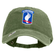 Licensed 173rd Airborne Brigade Combat Team Embroidered Washed Solid Pigment Dyed Cotton Twill Brass Buckle Cap - Olive OSFM