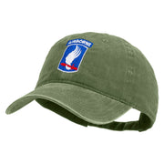 Licensed 173rd Airborne Brigade Combat Team Embroidered Washed Solid Pigment Dyed Cotton Twill Brass Buckle Cap - Olive OSFM