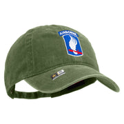Licensed 173rd Airborne Brigade Combat Team Embroidered Washed Solid Pigment Dyed Cotton Twill Brass Buckle Cap - Olive OSFM