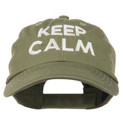 Keep Calm Embroidered Low Profile Washed Cap