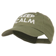 Keep Calm Embroidered Low Profile Washed Cap