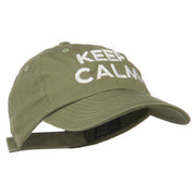 Keep Calm Embroidered Low Profile Washed Cap