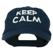 Keep Calm Embroidered Low Profile Washed Cap