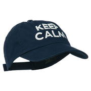 Keep Calm Embroidered Low Profile Washed Cap