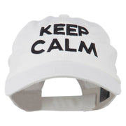 Keep Calm Embroidered Low Profile Washed Cap