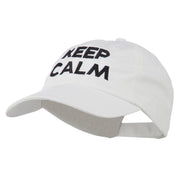 Keep Calm Embroidered Low Profile Washed Cap