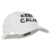 Keep Calm Embroidered Low Profile Washed Cap