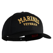 Marines Veteran Embroidered Solid Cotton Twill Pro Style Cap - Black OSFM