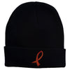 Kidney Cancer Ribbon Embroidered Long Beanie