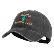 Sequoia National Park Embroidered Solid Cotton Twill Buckle Cap - Black OSFM