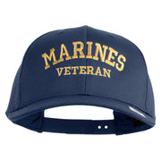 Marines Veteran Embroidered Solid Cotton Twill Pro Style Cap - Navy OSFM