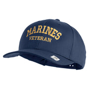 Marines Veteran Embroidered Solid Cotton Twill Pro Style Cap - Navy OSFM