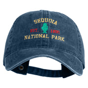 Sequoia National Park Embroidered Solid Cotton Twill Buckle Cap - Navy OSFM