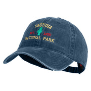 Sequoia National Park Embroidered Solid Cotton Twill Buckle Cap - Navy OSFM