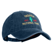 Sequoia National Park Embroidered Solid Cotton Twill Buckle Cap - Navy OSFM