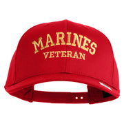 Marines Veteran Embroidered Solid Cotton Twill Pro Style Cap - Red OSFM