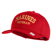 Marines Veteran Embroidered Solid Cotton Twill Pro Style Cap - Red OSFM