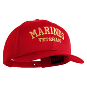 Marines Veteran Embroidered Solid Cotton Twill Pro Style Cap - Red OSFM