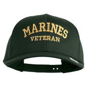 Marines Veteran Embroidered Solid Cotton Twill Pro Style Cap - Dk-Green OSFM