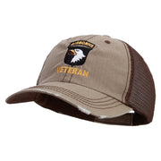 Licensed 101st Airborne Veteran Embroidered Low Profile Special Cotton Mesh Cap - Khaki-Brown OSFM