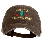 Sequoia National Park Embroidered Solid Cotton Twill Buckle Cap - Brown OSFM