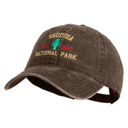 Sequoia National Park Embroidered Solid Cotton Twill Buckle Cap - Brown OSFM