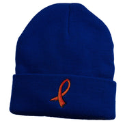 Kidney Cancer Ribbon Embroidered Long Beanie