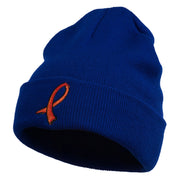 Kidney Cancer Ribbon Embroidered Long Beanie