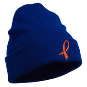 Kidney Cancer Ribbon Embroidered Long Beanie