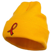 Kidney Cancer Ribbon Embroidered Long Beanie