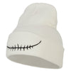 Skeleton Mouth Embroidered Long Beanie