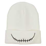 Skeleton Mouth Embroidered Long Beanie