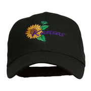 USA State Kansas Sunflower Embroidered Low Profile Cap