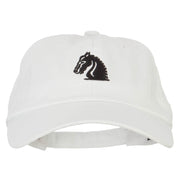 Chess Knight Symbol Embroidered Unstructured Washed Cap